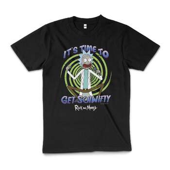 Rick And Morty Get Schwifty Cartoon Cotton T-Shirt Black Size XL