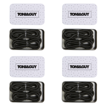4PK Toni & Guy Thick Hair Elastic Black Styling Accessories 