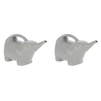 2PK Esschert Design Children's Watering Can Elephant 1.6L Water Container Grey