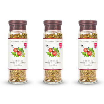 3PK Hot Shots The Gourmet Collection Spice Blend Oregano Basil &Tomato 66g Seasoning
