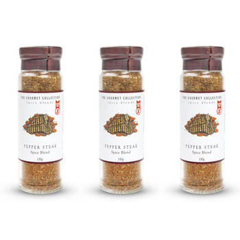 3PK Hot Shots The Gourmet Collection Spice Blend Pepper Steak 130g Seasoning