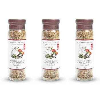 3PK Hot Shots The Gourmet Collection Spice Blend Roast Garlic & Red Capsicum 140g