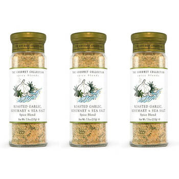 3PK Hot Shots The Gourmet Collection Spice Blend Roast Garlic Rosemary Sea Salt 215g