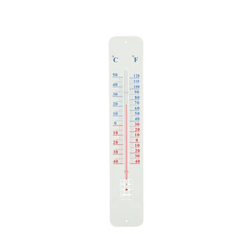 Esschert Design Wall Mild Steel Metal Indoor Thermometer Mounted 45cm White