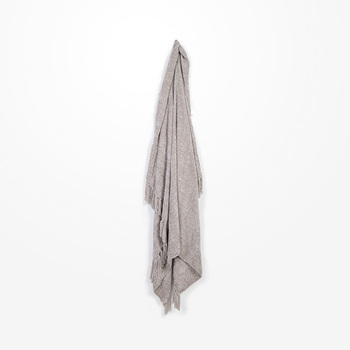DWBH Jacquard Brushed Cotton Woven Throw Blanket 125x150cm SILVER
