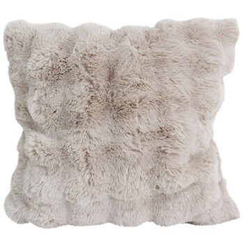 LVD 55cm Lux Faux Fur Double-Sided Cushion Square Throw Pillow Faun