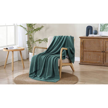 Ardor Quinn Acrylic Knitted Blanket/Throw Silver Pine 127x152cm