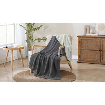 Ardor Isla Acrylic Knitted Blanket/Throw Grey 127x152cm