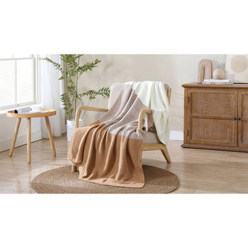 Ardor Isla Acrylic Knitted Blanket/Throw Natural 127x152cm