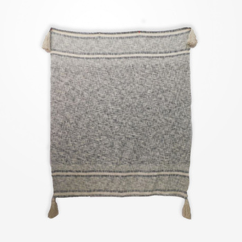 DWBH Hand Woven Cotton Slub Throw Blanket  150x125x1cm PEPPER
