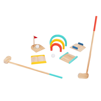 Tooky Toy Wooden Lawn Golf Game Set Kids 3y+