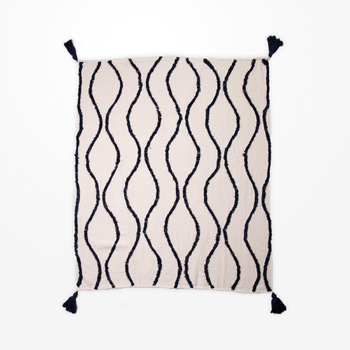 DWBH Cotton Slub Throw Blanket 125x150cm Home Decor MARINE