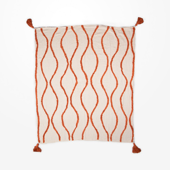 DWBH Cotton Slub Throw Blanket 125x150cm Home Decor OCHRE