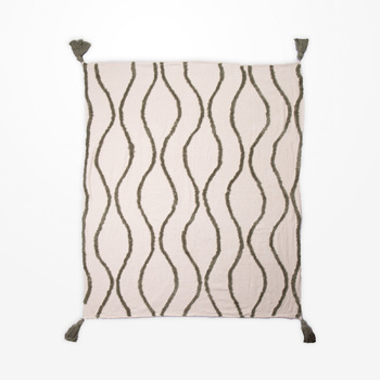 DWBH Cotton Slub Throw Blanket 125x150cm Home Decor SAGE