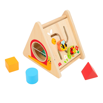 4pc Tooky Toy Kids Wooden Activity Triangle Block Puzzle 12m+