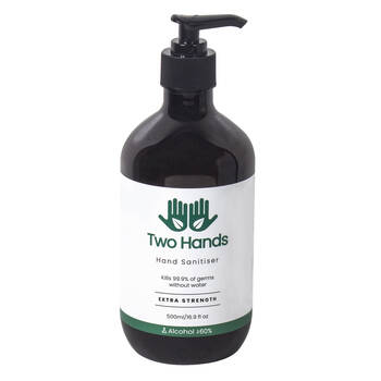 Two Hands 500ml Hand Sanitiser Gel w/ Pump