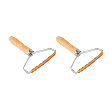 2PK Vistara Wooden Handle Lint Remover w/ Copper Catch 12x15cm