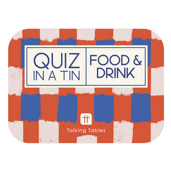 Talking Tables Culinary Trivia Quiz In Tin Food/Drink Family Card Game Red