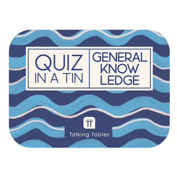 Talking Tables Quiz Trivia In A Tin General Knowledge Family Card Game Blue