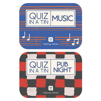 Talking Tables Film Movies/Pub Night Quiz Family Card Game In Tin Combo Set