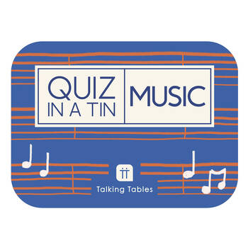 Talking Tables Quiz Culture Trivia In A Tin Music Family Card Game Blue