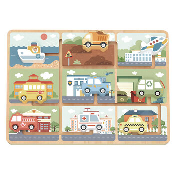 Tooky Toy Wooden Childrens Traffic Maze Puzzle Board 18M+