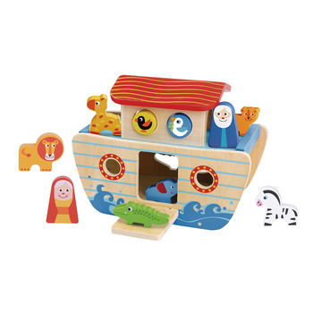 Tooky Toy Noah's Ark Wooden Kids/Children Play Set  2y+