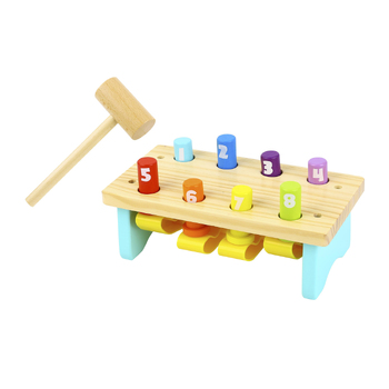 Tooky Toy Wooden Knock Bench With 8 Pins