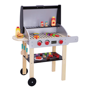 Tooky Toy BBQ Wooden Cooking Grill Kids Playset 3y+