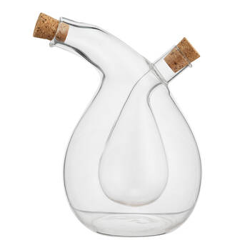 NF Living Duel Oil & Vinegar Cruet 400ml Dual Chamber Glass Kitchenware