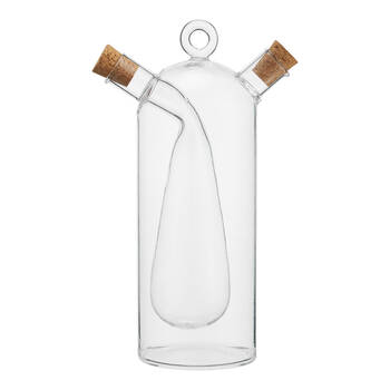 NF Living Duel Oil & Vinegar Cruet 500ml Dual Chamber Glass Kitchenware