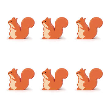 6pc Tender Leaf Toys Red Squirrel Wooden Animal Set Kids 3y+