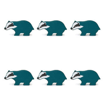 6pc Tender Leaf Toys Badger Wooden Animal Set Kids 3y+
