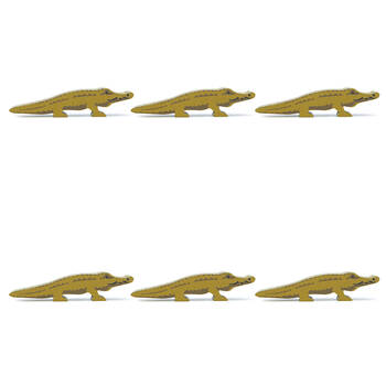 6pc Tender Leaf Toys Crocodile Wooden Animal Set Kids 3y+
