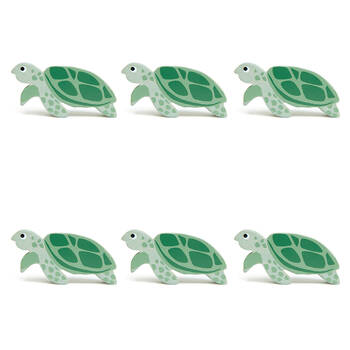 6pc Tender Leaf Toys Turtle Wooden Animal Set Kids 3y+