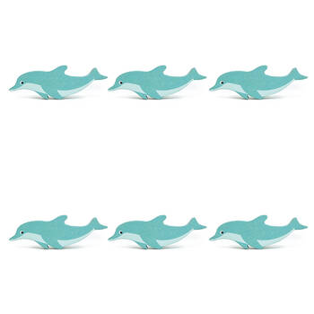 6pc Tender Leaf Toys Dolphin Wooden Animal Set Kids 3y+