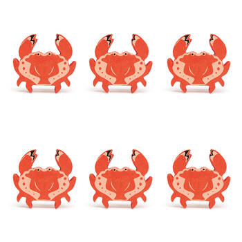 6pc Tender Leaf Toys Crab Wooden Animal Set Kids 3y+