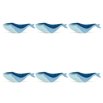 6pc Tender Leaf Toys Whale Wooden Animal Set Kids 3y+