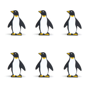 6pc Tender Leaf Toys Penguin Wooden Animal Set Kids 3y+