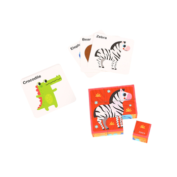 Tooky Toy Animal Block Puzzle With Drawing Card