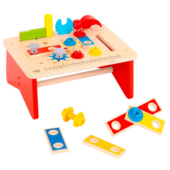 31pc Tooky Toy Wooden Work Bench 3y+