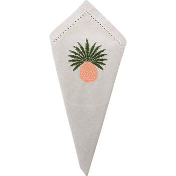 LVD Stonewashed Chambray Cotton Reusable Table Napkin 45x45cm Pineapple