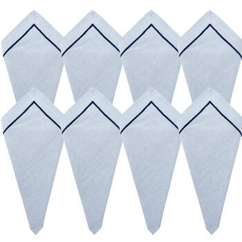 8PK LVD Stonewashed Chambray Cotton Reusable Table Napkin 45x45cm Nautical Navy