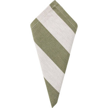 LVD Stonewashed Chambray Cotton Striped Reusable Napkin 45x45cm Olive