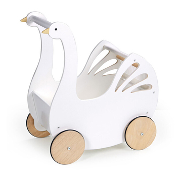 Tender Leaf Toys Wooden Sweet Swan Pram Kids Pretend Toy 18m+