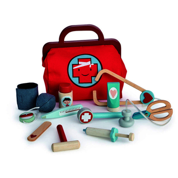 Tender Leaf Toys 24.5cm Doctor's Bag & Accessory Wood Toy Set Kids 3y+