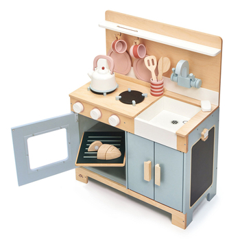 Tender Leaf Toys 52cm Mini Chef Home Kitchen Cooking Wood Toy Set Kids 3y+