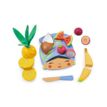 Tender Leaf Toys Tropical Fruit Chopping Board Play Wooden Toy 2y+
