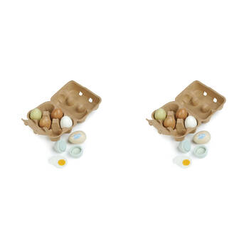 2PK Tender Leaf Toys Wooden Eggs Fun Play Pretend Toy Set 3y+