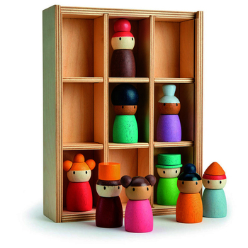 9pc Tender Leaf Toys 19.5cm Happy Folk Hotel Wood Toy Set w/ Shelf Kids 3y+